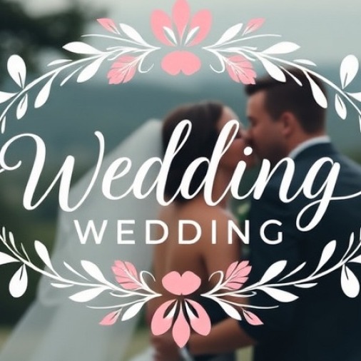 Elegant cropper wedding logo in soft pink, white, and Ohio green.