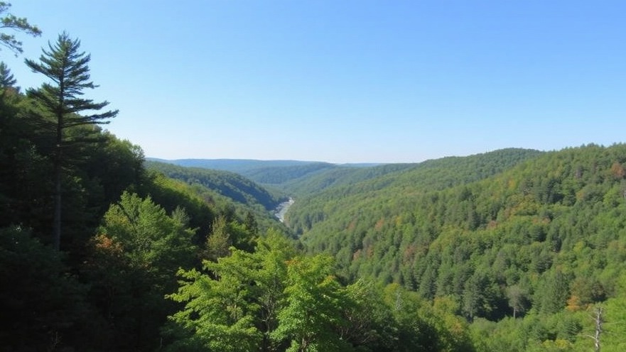 Scenic view of Mohican State Park showcasing lush greenery and tranquil landscapes.