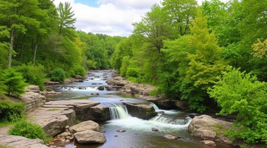 Stunning view of Ohio's Cuyahoga Valley National Park in autumn colors.