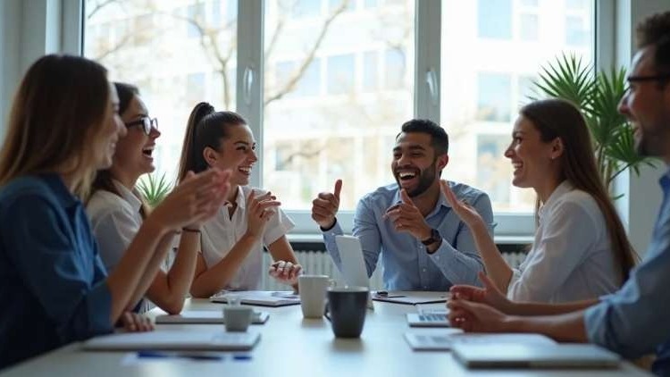 great team being successful