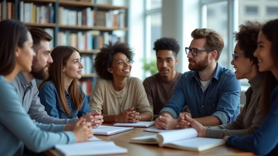 happy students listening to their teacher intently
