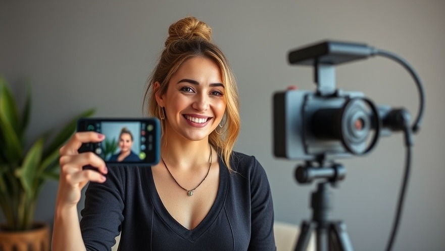 Female entrepreneur creating wellness-focused social media video.