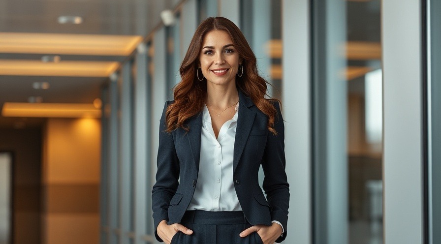 Professional woman in business suit exuding confidence and style