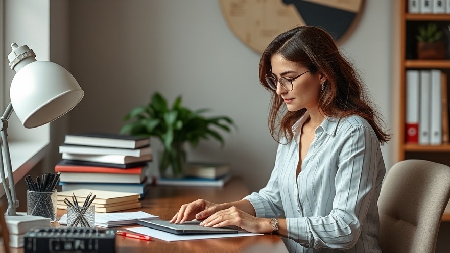 Focused woman at her desk, exploring online business strategies for women in business.