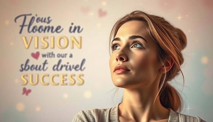 Visualization in entrepreneurship: woman imagining success with motivational text.