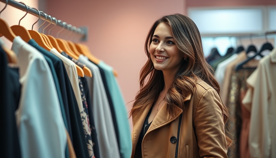 Financial overflow concept with stylish woman in boutique.