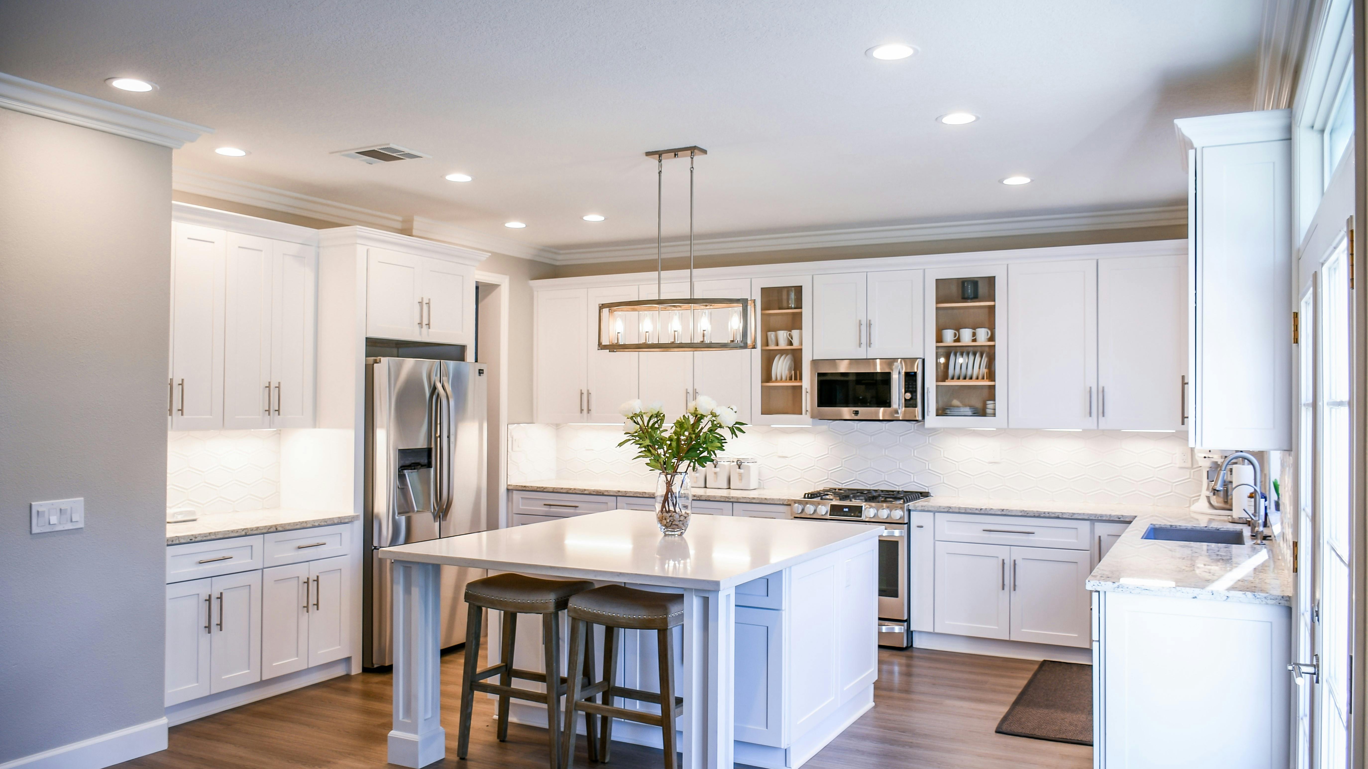 Beautiful new kitchen with white cabinets