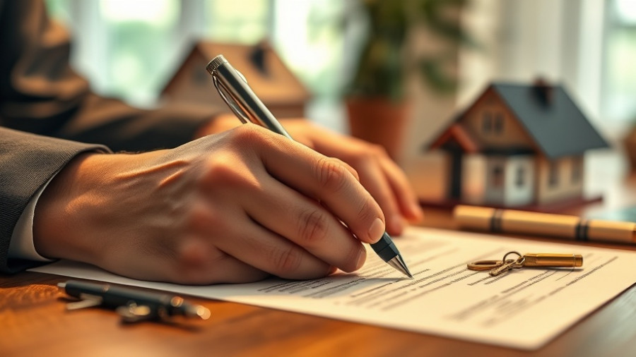 Hands signing a real estate contract with a model house, symbolizing Down Payment Assistance Programs.