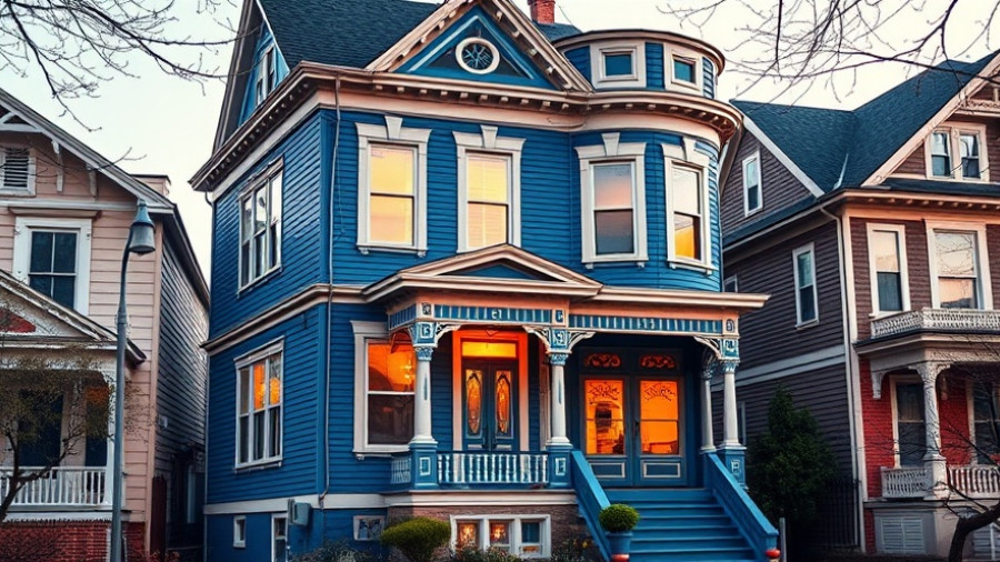 Victorian blue house at dusk, First-Time Home Buying Myths Debunked