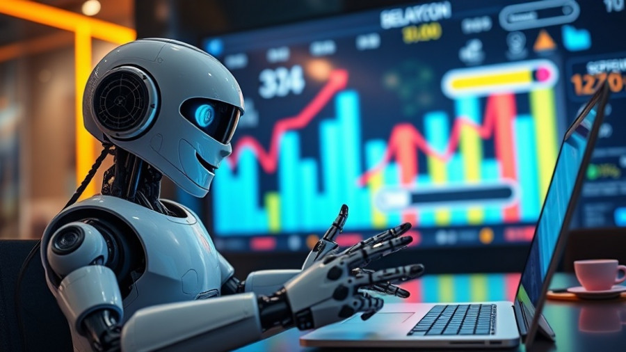 AI browser trends in real estate with futuristic robotic assistant.