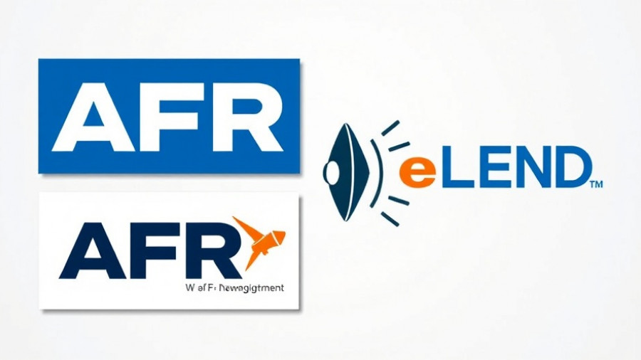 AFR and eLEND branding with megaphone for eLEND mortgage solutions