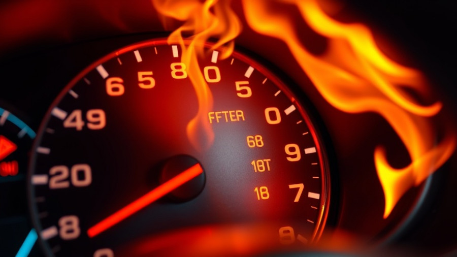 Dashboard warning lights and flames symbolize real estate agent burnout.