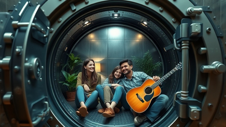 Family inside a bank vault symbolizing homebuyer challenges.