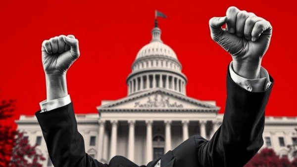 Illustration of Fannie Mae and Freddie Mac IPO plans with a political figure.