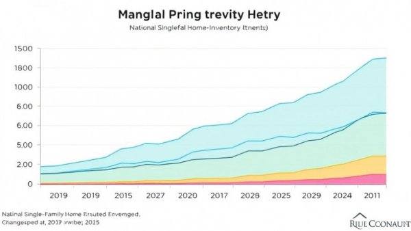 Graph of national single-family home inventory trends showing changes from 2019 to 2025.