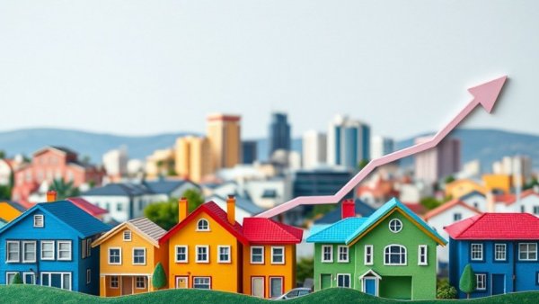 San Diego real estate market trends depicted in colorful paper-cut art.