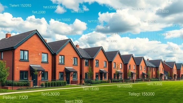 Post-shutdown real estate boom concept with suburban houses and market trends.