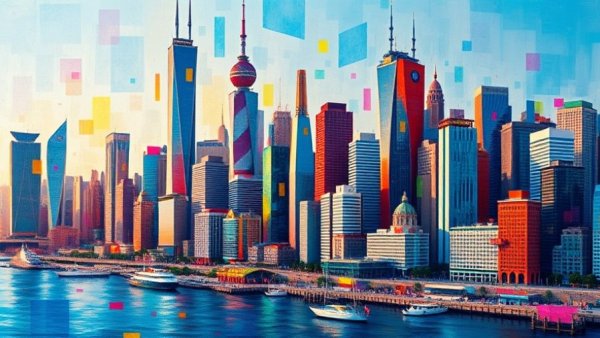 Abstract cityscape representing Century 21 expands in Central Florida.