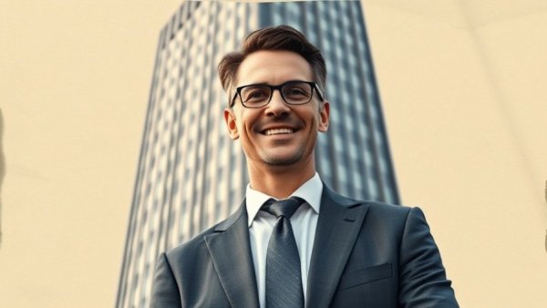 NAR president in front of office building, confident expression.