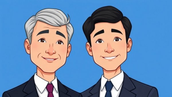 Animated businessmen discussing challenges of off-site housing