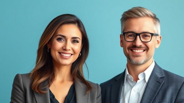 Professional real estate agents promoting winning clients in real estate.