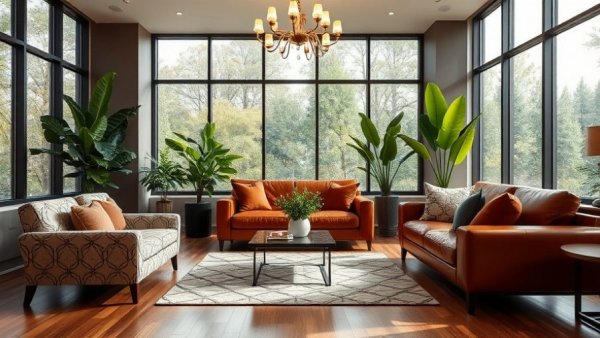 Contemporary living room showcasing the best time to buy a brand-new home.