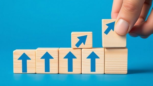 Optimal Blue leadership promotions visualized with ascending arrow blocks.