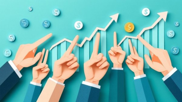 Graphs and currency in abstract concept depicting buyer’s agent commissions rebound.