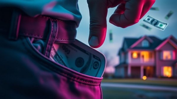 Surreal image symbolizing real estate agents' financial struggles.