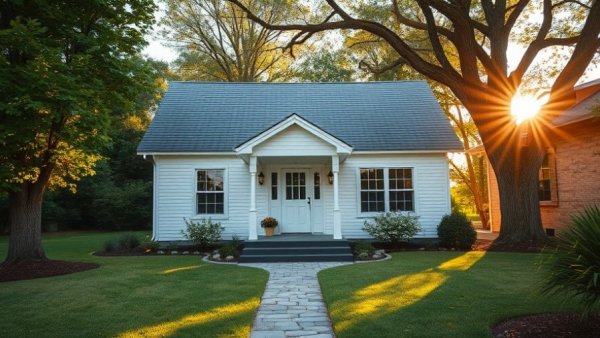 Charming cottage, lush greenery, best time to close on a house.