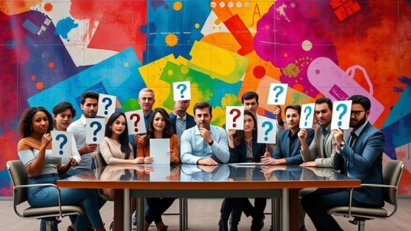 Questions to Ask Real Estate Buyers group with question marks