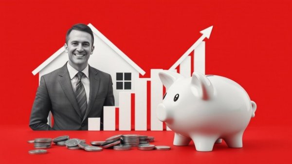 Illustration of housing market dynamics with home and graph