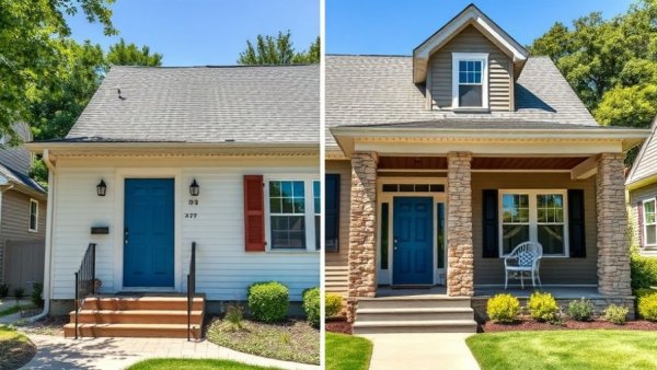 Outdoor upgrades that add value to your home: before and after house facelift.