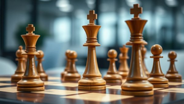 Strategic chess setup symbolizing real estate industry talent changes.