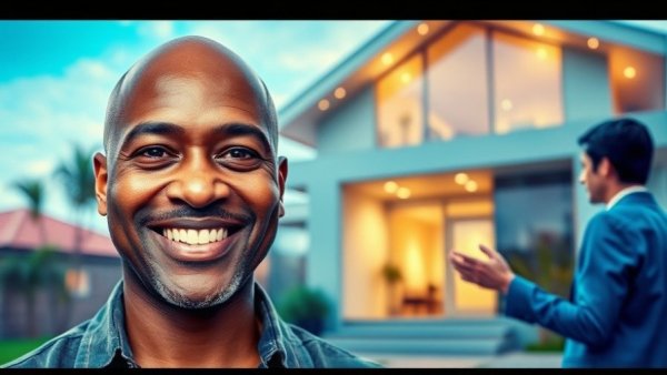 Collage of homebuyer priorities with modern house backdrop.