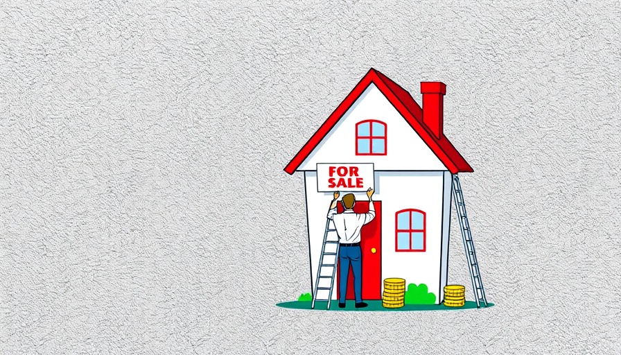 Illustration of housing market price declines with 'For Sale' sign.