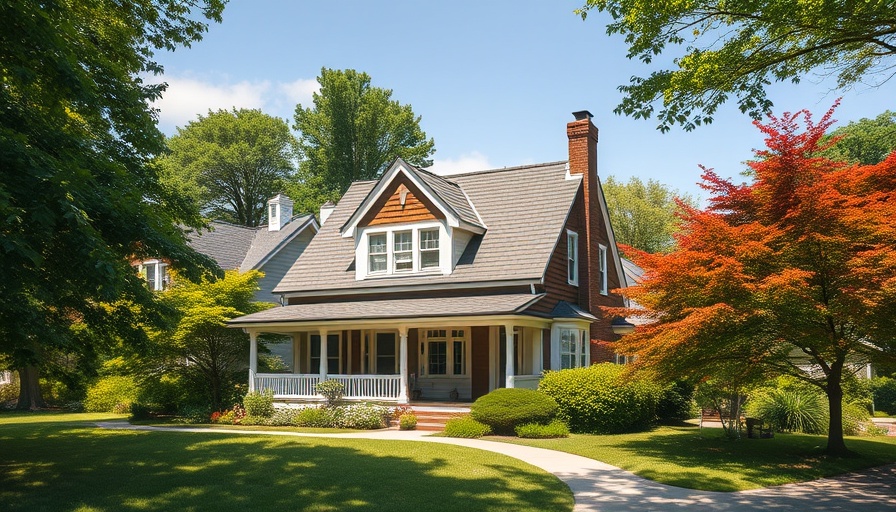 Traditional house surrounded by greenery, highlighting a serene residential setting.