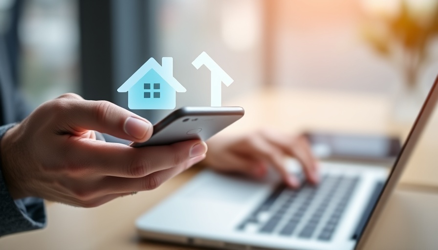 Mortgage rates hit year-to-date lows concept with phone and symbols.