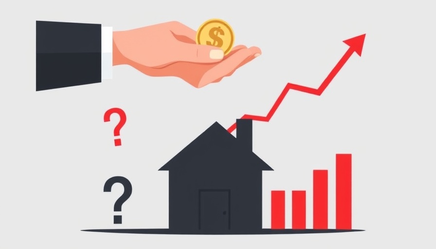 Abstract illustration of financial symbols over a house, concept of mortgage rates prediction.
