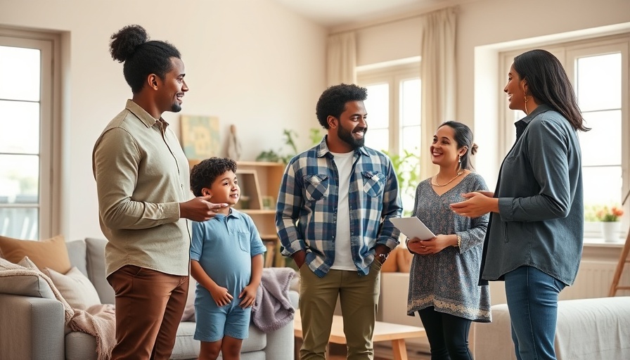 Family and agent discussing home, illustrating decline in bidding wars.