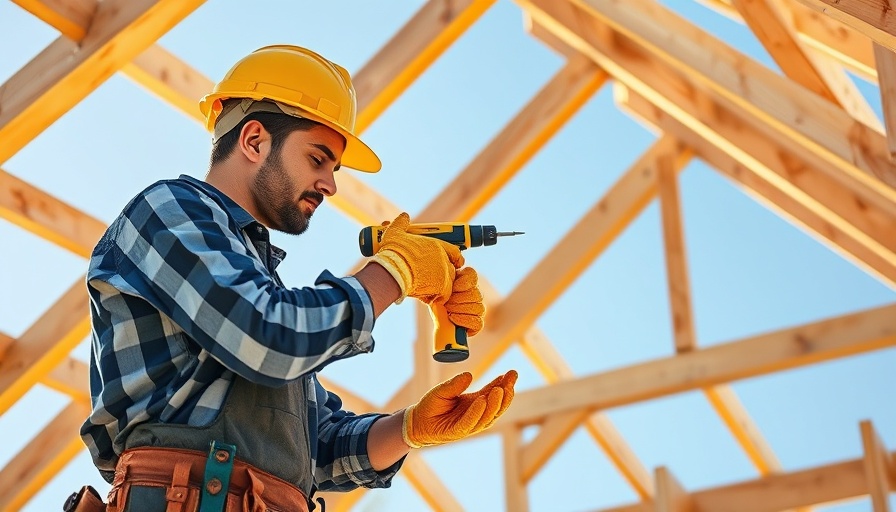 Construction worker building wooden frame, lower mortgage rates impact homebuilders.