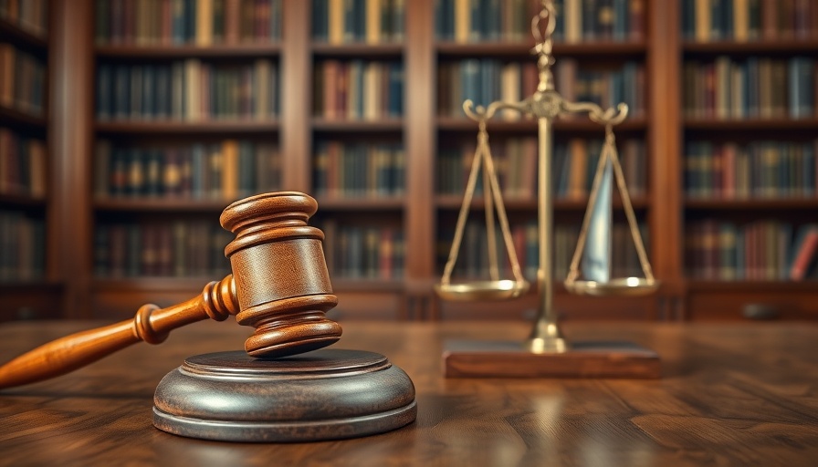 Gavel and scale symbolizing antitrust law against NAR in a library.