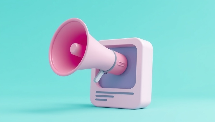 3D megaphone on social media post for real estate ads.