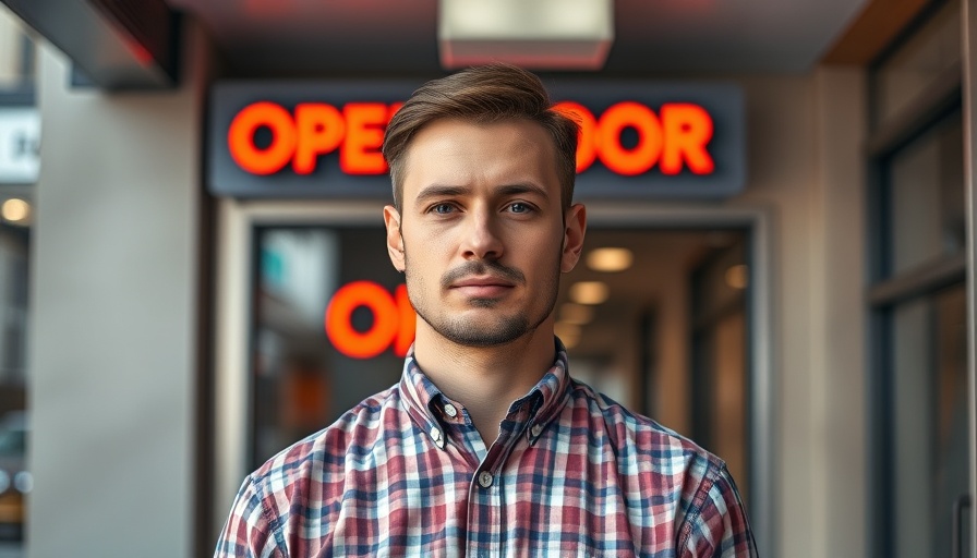 Opendoor new CEO Kaz Nejatian portrait with company sign.