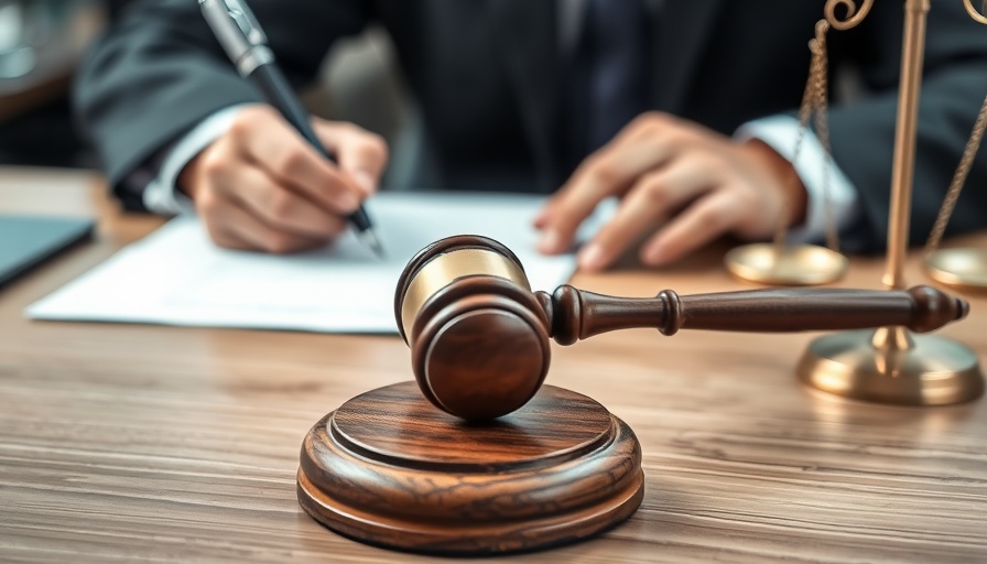 Gavel and scales on desk symbolizing Compass-Anywhere merger implications.