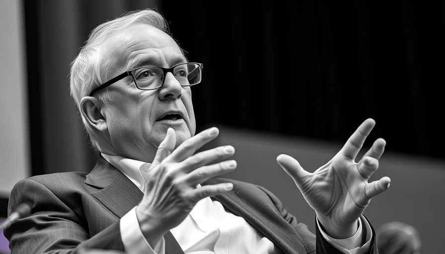 Older man in discussion with gesture, monochrome style, CoStar vs Zillow copyright
