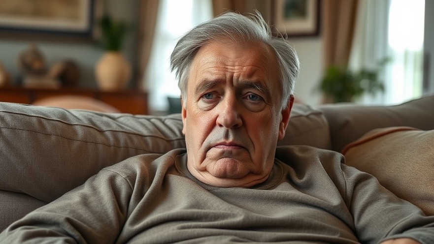 Middle-aged person resting on a sofa, reflecting transient ischemic attack symptoms.
