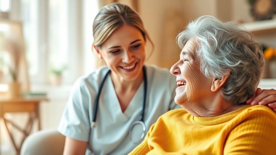 Caregiver training for data-informed decisions in senior care, showcasing joyful moments.