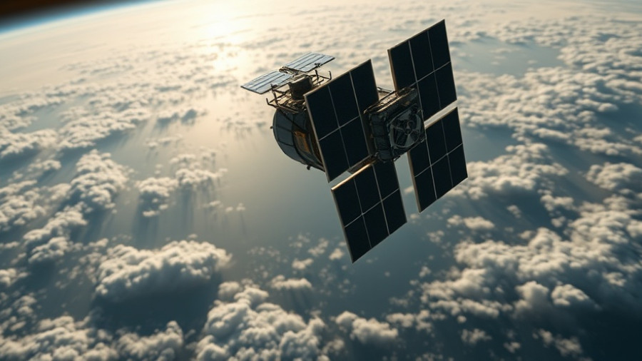 Satellite orbiting Earth emphasizing GPS interference threat.