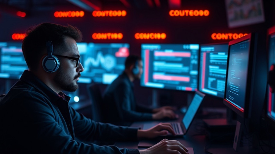 Cybersecurity team during MuddyWater cyber espionage campaign in control room.